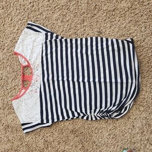 Medium Striped Lace maternity tee
